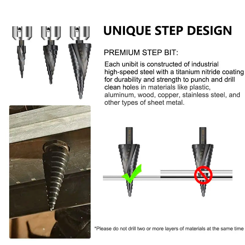 XCAN Step Drill Bit Metal Drill 4-12/20/32mm 6-30mm HSS Cobalt Step Cone Drill Bit Set Wood/Metal Hole Cutter Drilling Tool