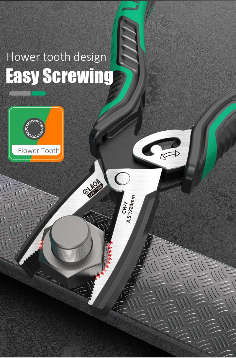 LAOA 8.5 Inch Wire Cutters Professional Eccentric Dual Shaft Labor-saving Electrician Pliers CR-V Household Hand Multi Tool