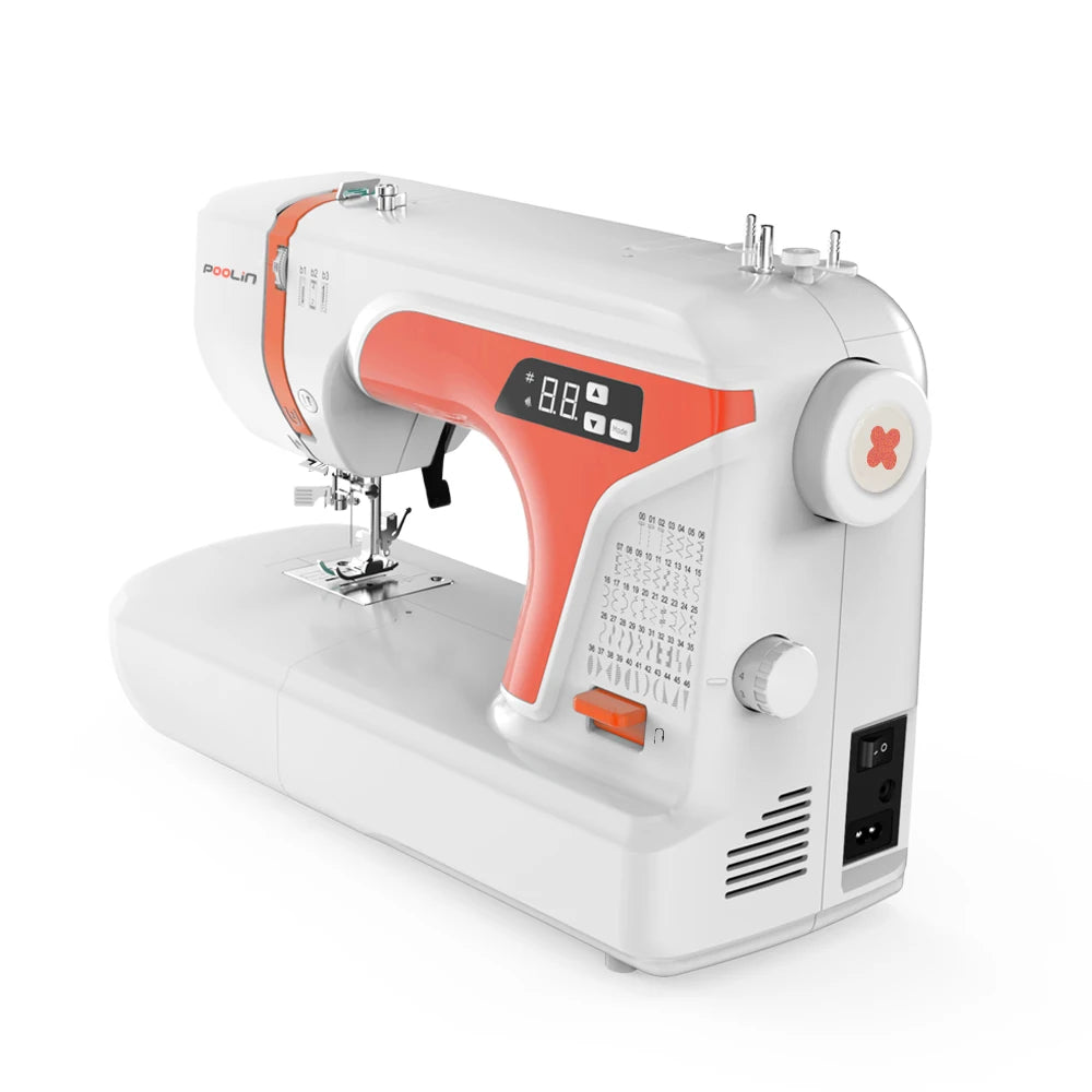 POOLIN EOC01 Computerized Sewing Machine For Homeuse With 2 Sewing Modes and 107 Stitch Applications,8 Included Presser Feet