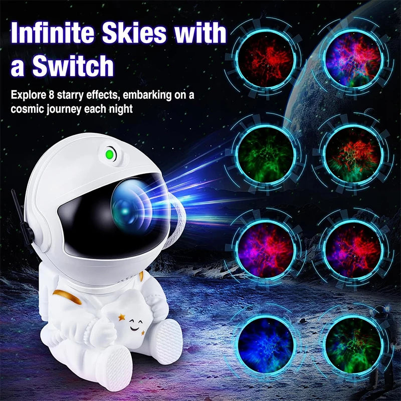 Galaxy Light Projector Featuring Various Nebula Settings, an Astronaut Design with Remote Control, Perfect for Bedroom Ambiance, Room Decoration, Parties, And an Excellent Gift for Friends During Halloween And Christmas Child