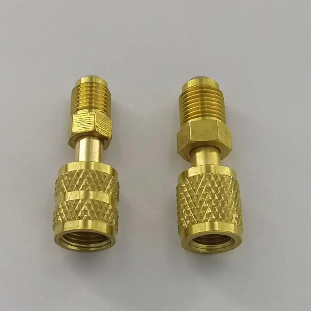 2pcs R410a AC Adapter 5/16" 1/4" SAE Male Female For Valve System Tool SAE External Thread 1/4" SAE Car Accessories