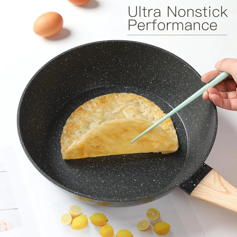 Nonstick Cookware Set With Durable Aluminum Pots And Pans
