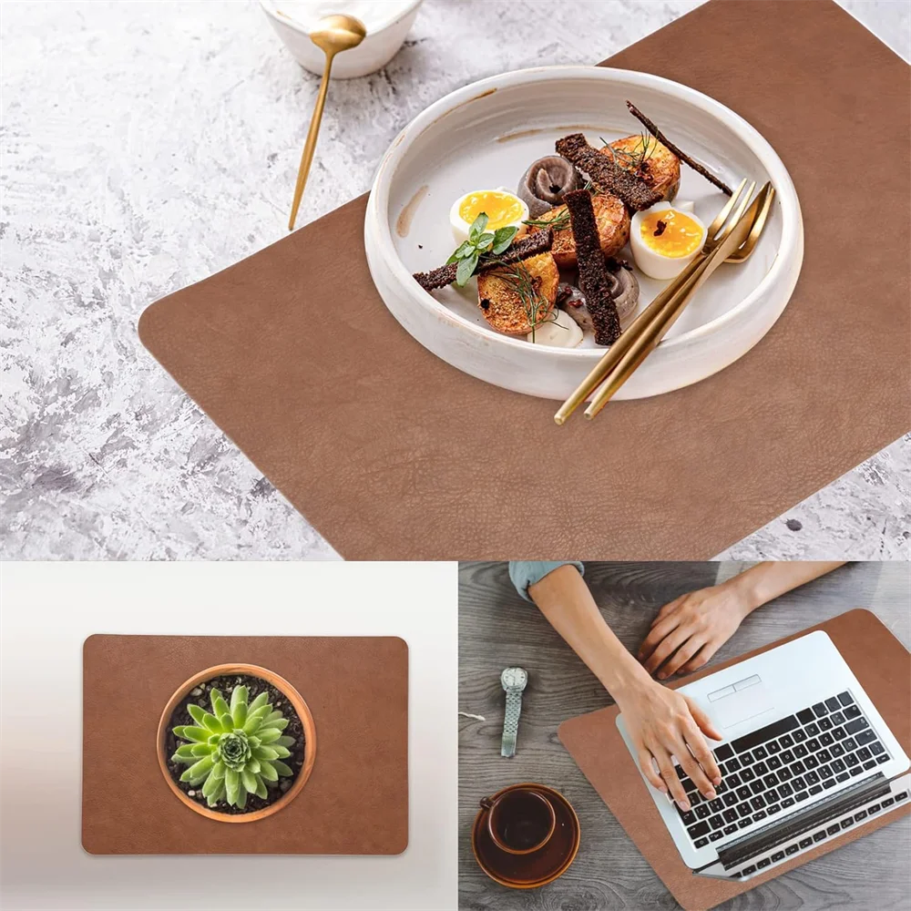 Faux Leather Heat Resistant Waterproof Double Sided Dining Placemats