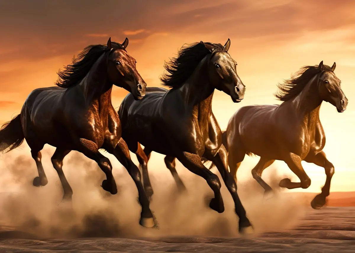 Beautiful Running Horses Canvas Painting Animal and Prints Wall Art Pictures for Living Room Office Home Decor Cuadros