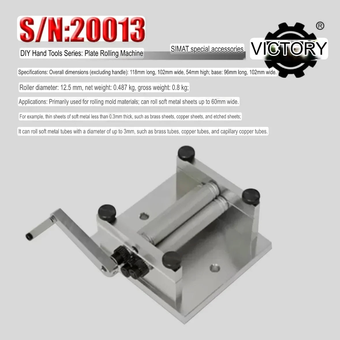 DIY Hand Tools Special Accessories S / N: 20013 Bending Machine Soft Metal Sheet Soft Metal Tube Mini Bending Machine
