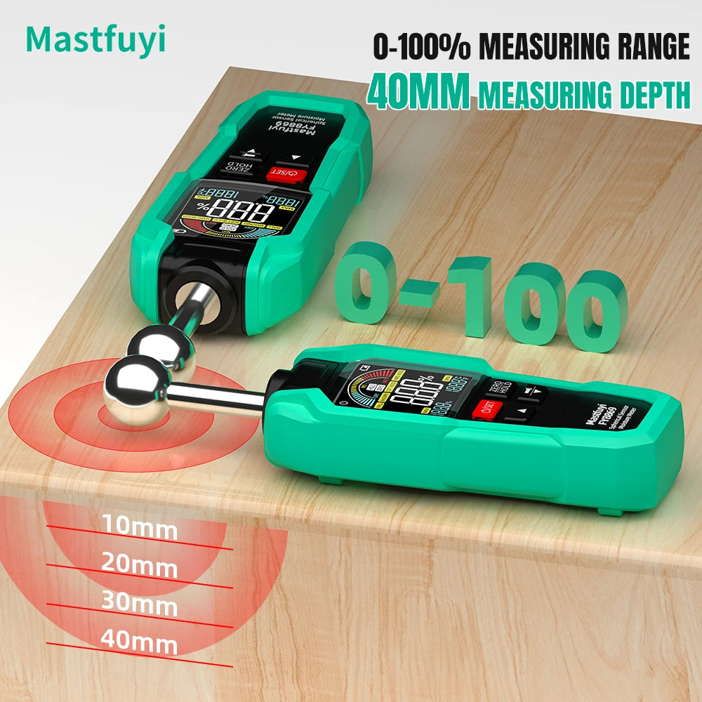 MASTFUYI Ball-shaped Non-destructive Moisture Meter, High Accuracy Digital Wood Water Leak Detector & Wall Humidity Tester