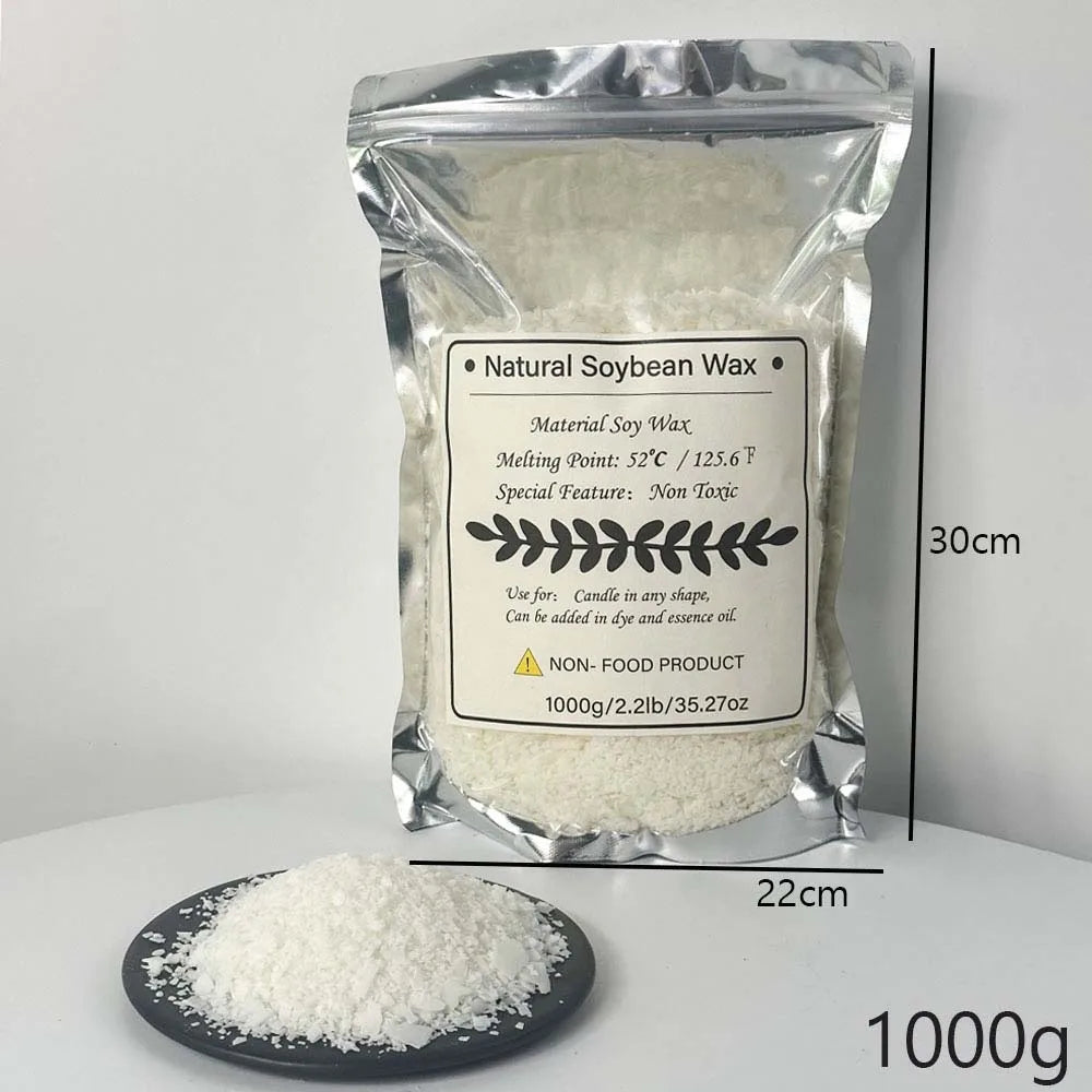 500g/1kg Natural Soy Wax Flake DIY Candle Making Supplies Scented Candle Raw Material Smokeless Candles Wicks Making Crafts