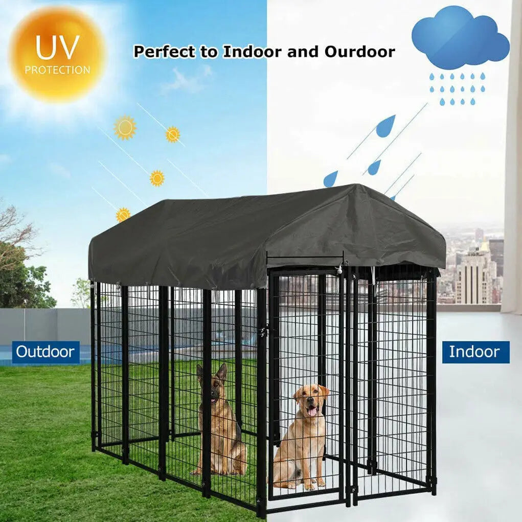 Outdoor Dog Playpen With Roof High Fence Enclosure System