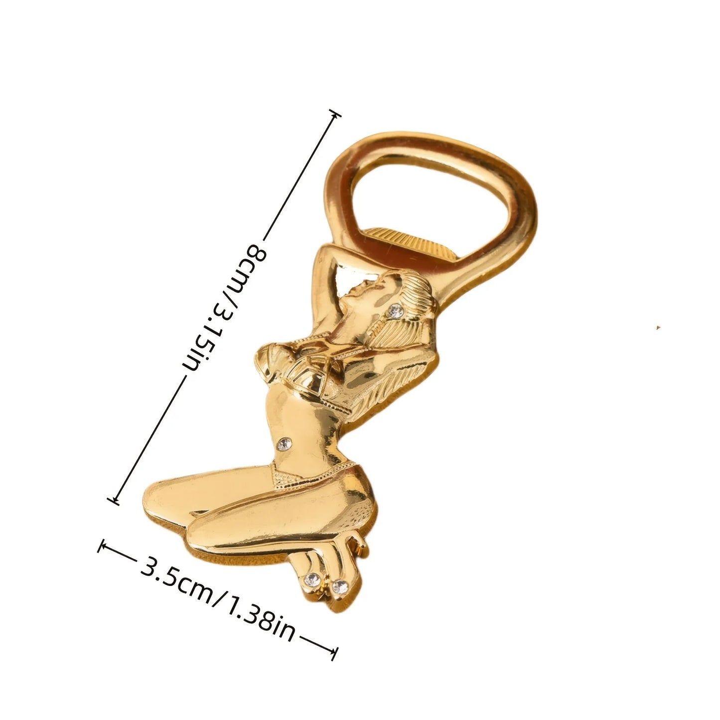 1Pc golden beautiful woman bottle opener, sexy bikini beautiful woman with diamond beer bottle opener, holiday party event bachelor party bar supplies