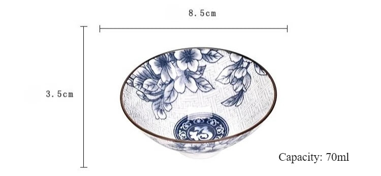 10pcs/box Blue and White Porcelain Tea Bowls Ceramic Kung Fu Small Teacups Single Master Cup with Gift Box Packaging Teaware Set