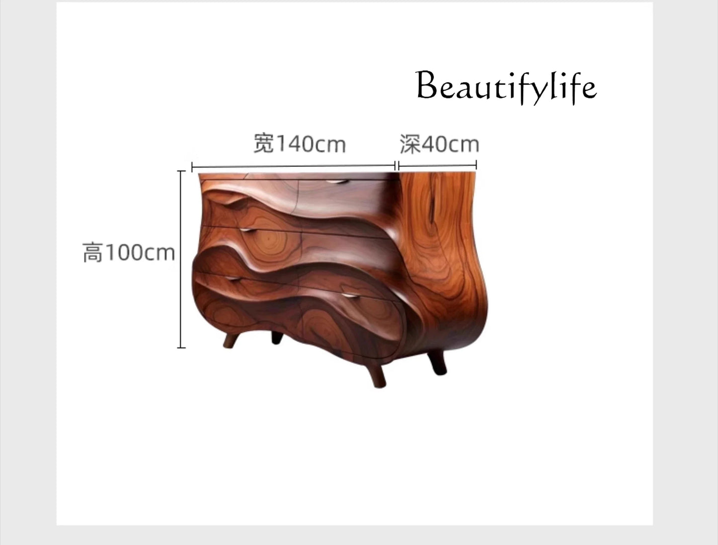 hh Medieval solid wood porch cabinet designer creative locker walnut high-end side cabinet