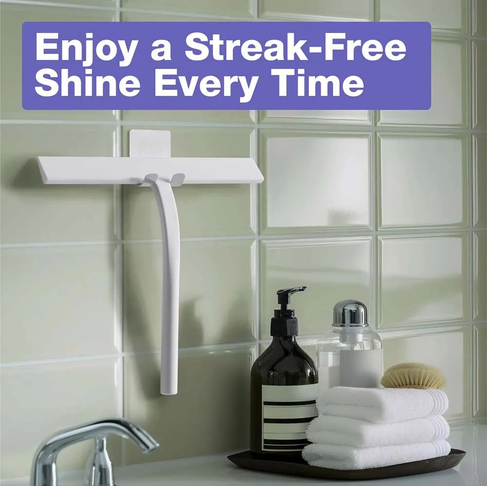 New Shower Squeegee Glass Wiper Scraper Shower Squeegee Cleaner With Silicone Holder Bathroom Mirror Scraper Glass Cleaning
