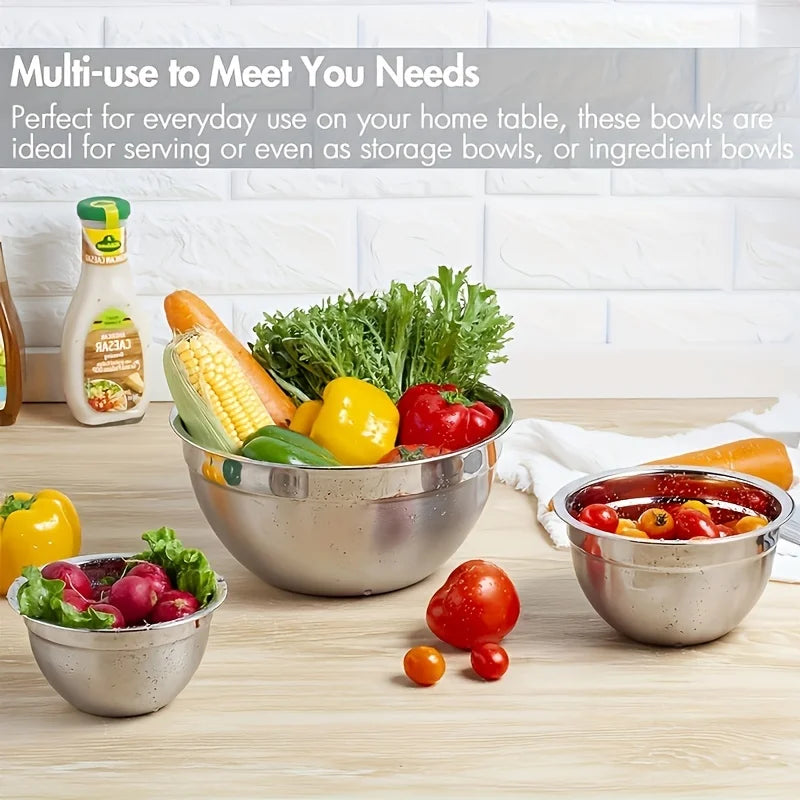 7pcs Mixing Bowls with Lids/7pcs Mixing Bowl+2pcs Bottles for Kitchen, Stainless Steel Mixing Bowls Set Ideal for Baking, Prepping, Cooking And Serving Food, Nesting Metal Mixing Bowls for Space Saving Storage