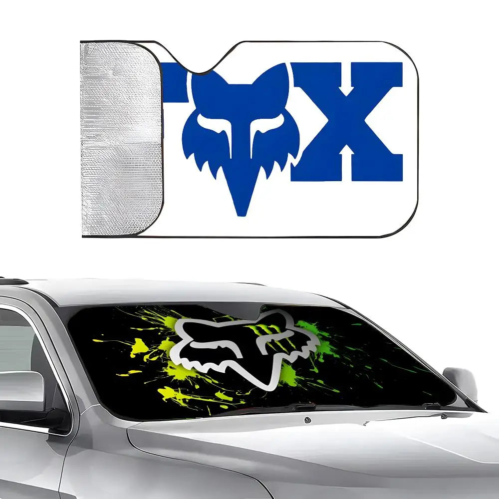 Sun Visor Car Windshield Sunshade  Foldable Automotive  Protection Sun Block Cover spoof FOX Racing