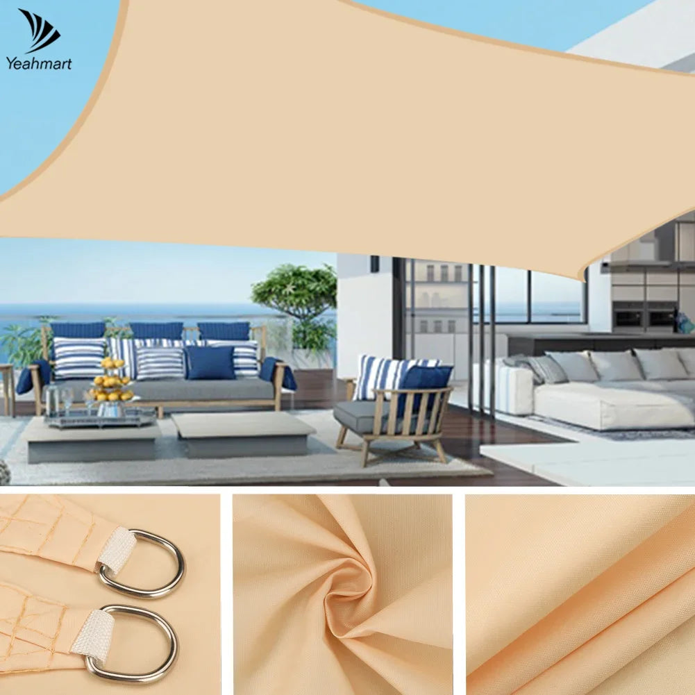 5x4M/4x6M Waterproof Large Sun Shelter Sunshade Protection Outdoor Canopy Garden Patio Pool Shade Sail Awning Camping Shade Net