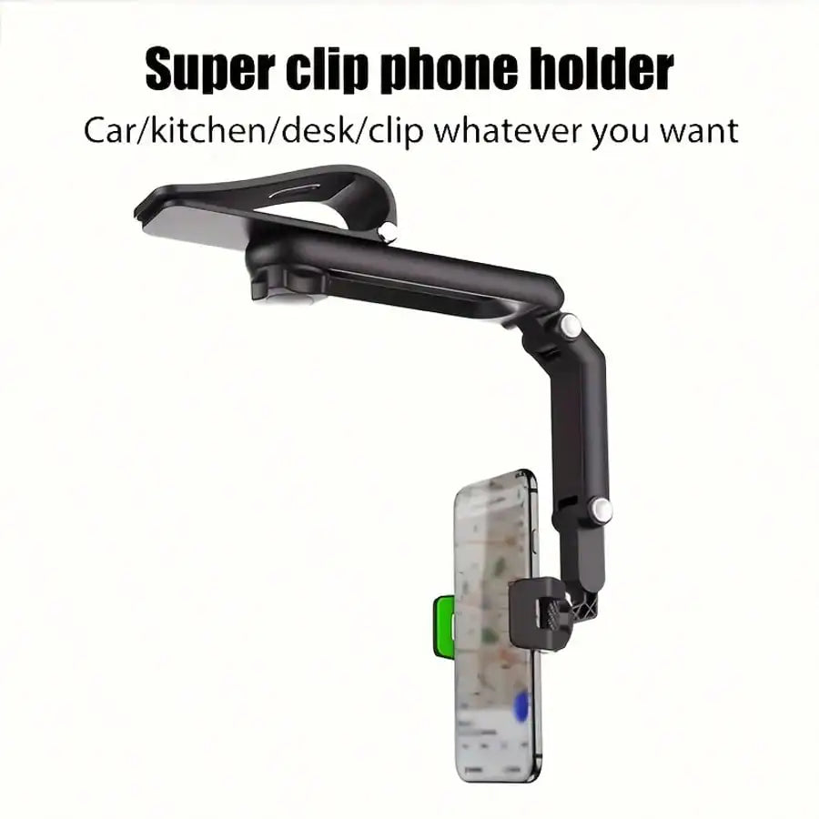 Adjustable Gooseneck Multi-Jointed Long Arm Sun Visor Fashionable Car Phone Holder Multi-Functional Suitable For Navigation Universal Car Accessories Spring Gift