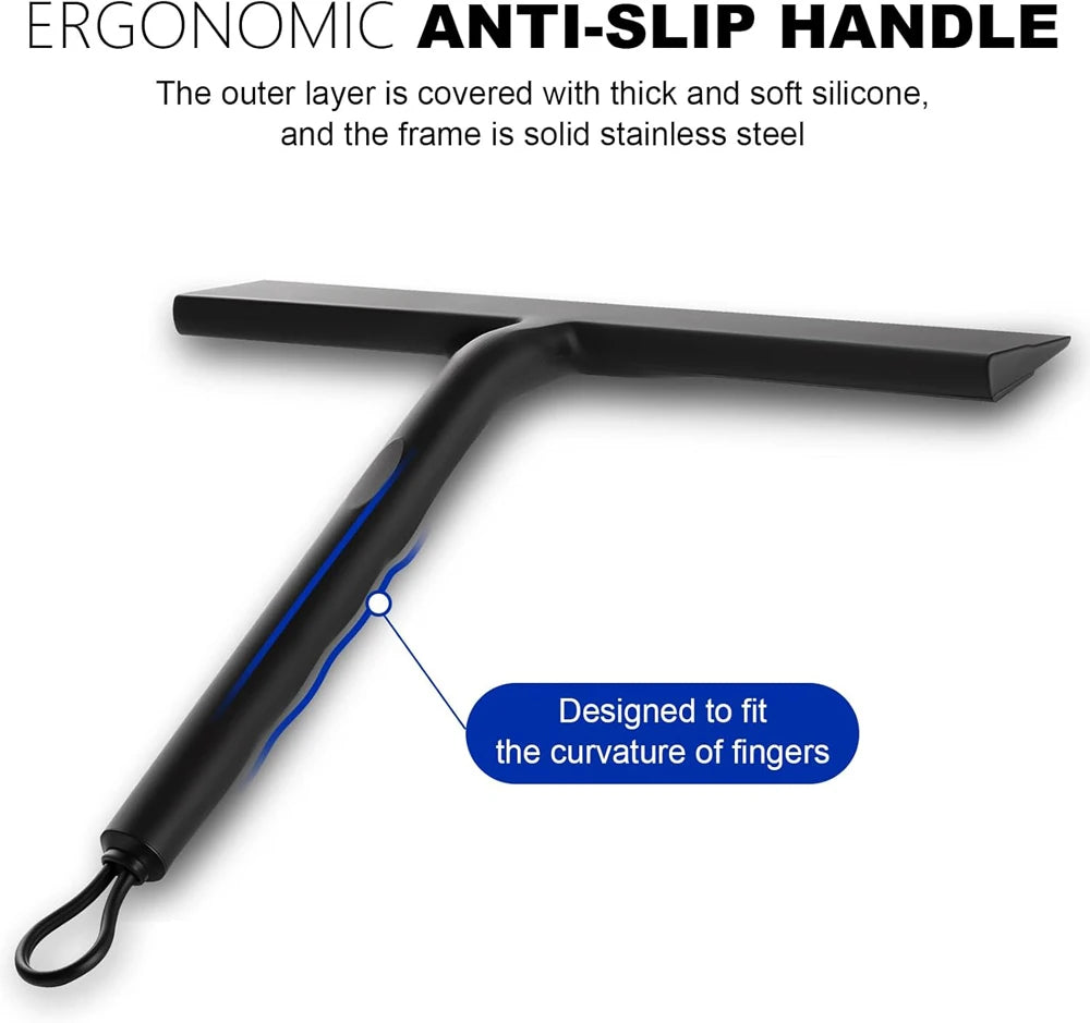 New Shower Squeegee Glass Wiper Scraper Shower Squeegee Cleaner With Silicone Holder Bathroom Mirror Scraper Glass Cleaning