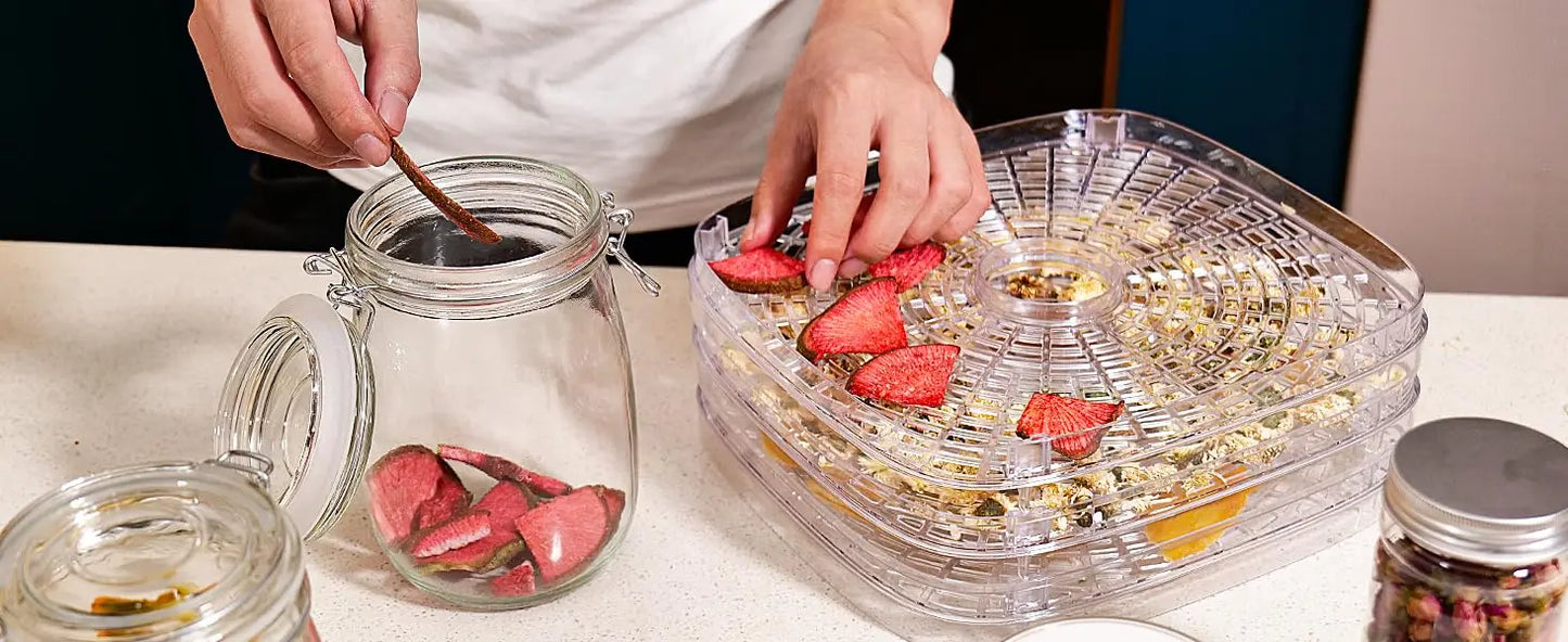 240W Food Dehydrator, Dehydrator for Food and Jerky, Fruits, Herbs, Veggies, 5 BPA-Free Trays Dishwasher Safe