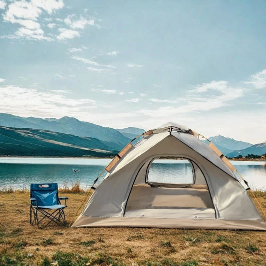 2-Person (blue)/4-Person (white), Extra-Large Tent with Mesh Screen, Lightweight Family Tent|Quick Setup for Park Picnics