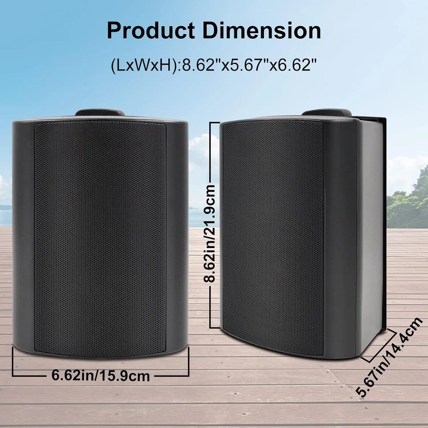 Herdio Outdoor Waterproof Speakers With Tweeter 400W 2 Pairs