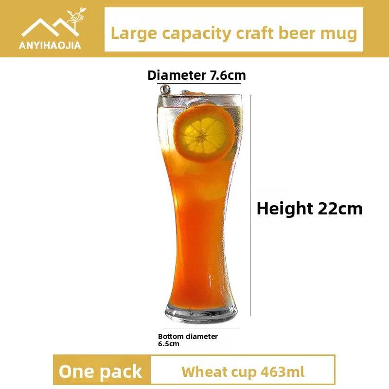 Large Capacity IPA Beer Glass Pub Commercial Pint Cup Craft Beer Mug Creative Personalized Wheat Beer Cup Crystal Glass