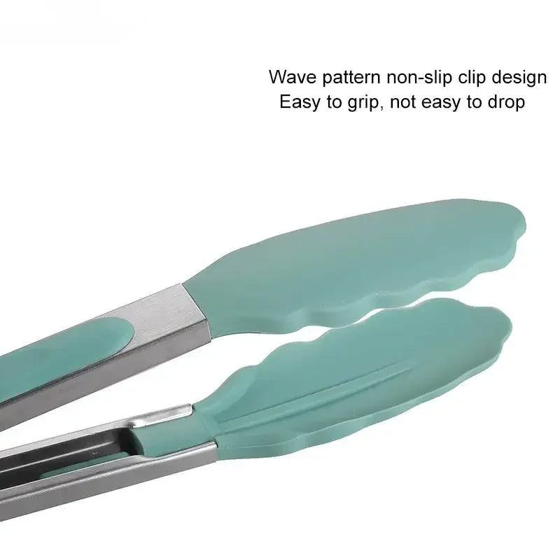 Food Grade Silicone Food Tong Non-Slip Kitchen BBQ Tools