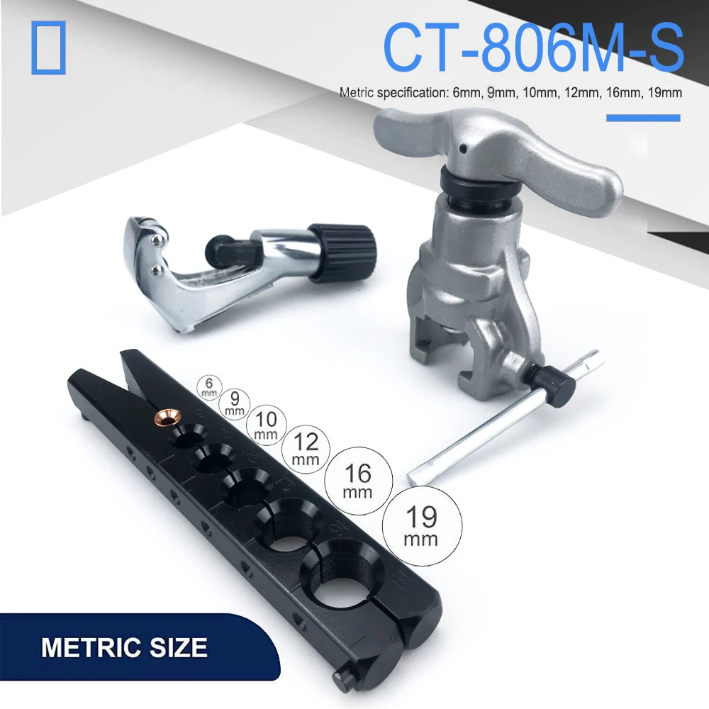 Inch/Metric 6 Hole Single Splint Eccentric Tube Expander Air Conditioner Copper Pipe Bellmouth Eccentric Flaring Tool Kit