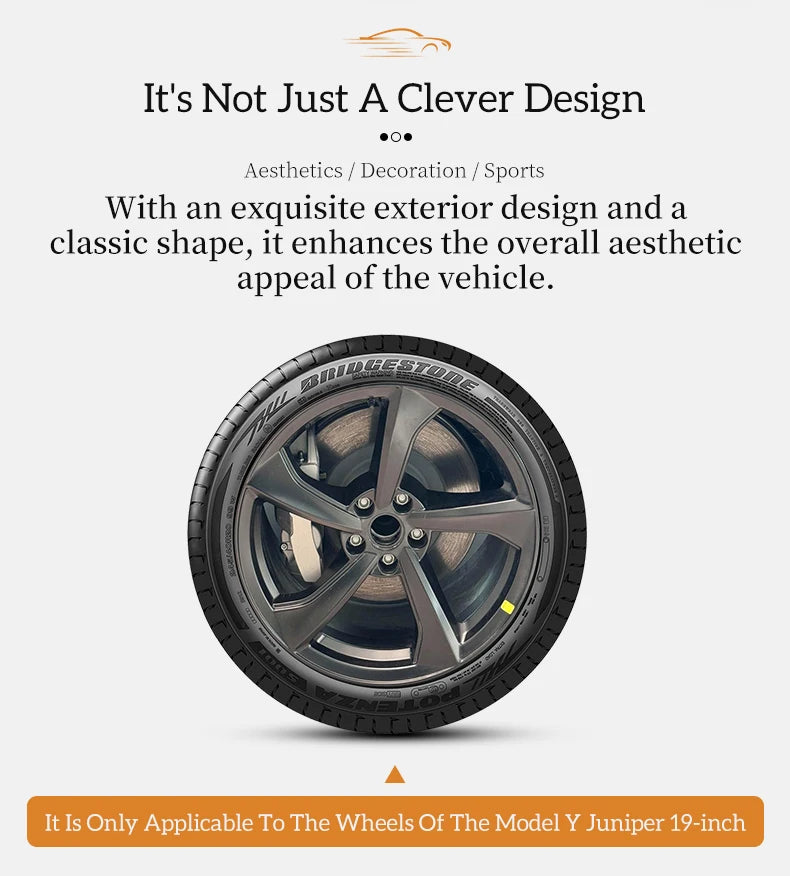 4PCS Wheel Cover for Tesla Model Y Juniper 2025-2026 19 Inch Car Replacement Wheel Cover Automobile Hub Cap Full Rim Car