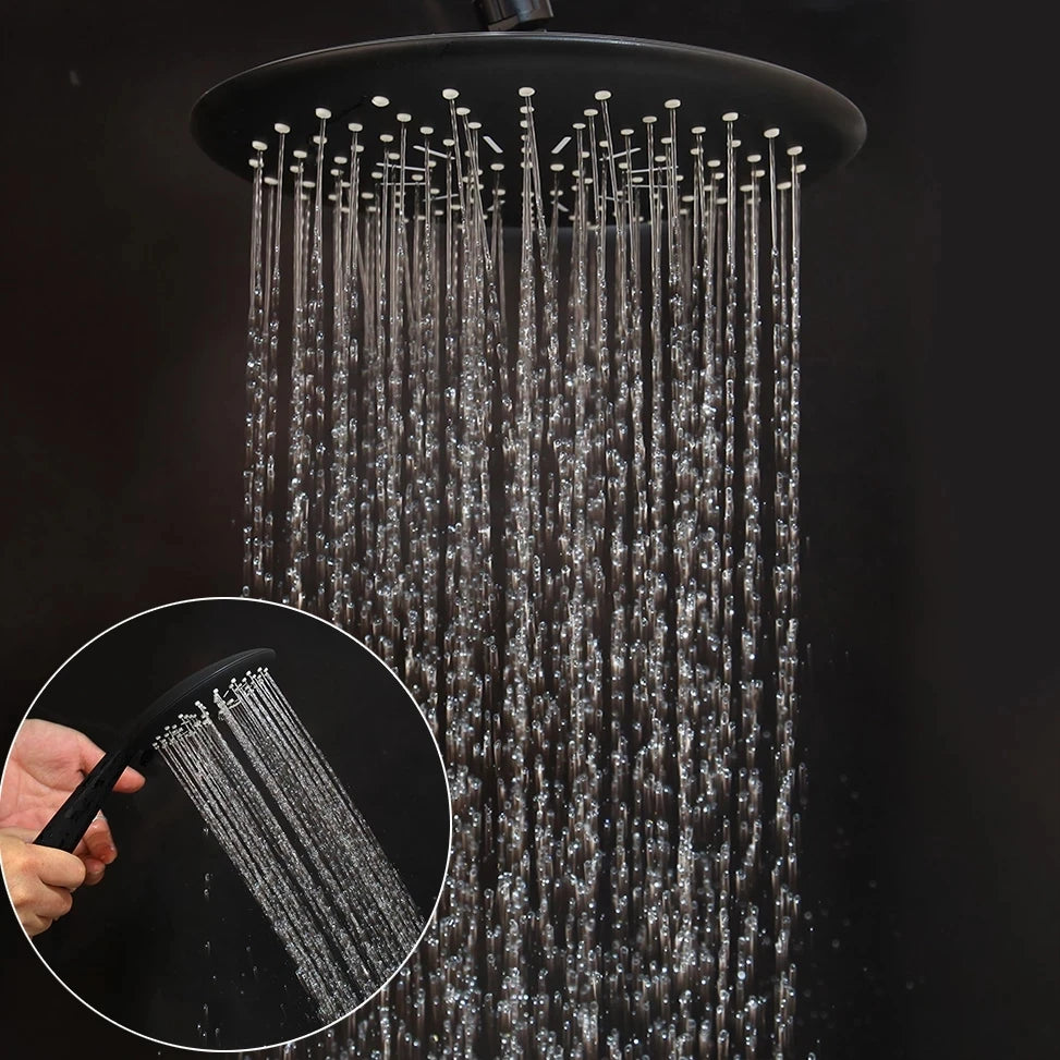 Wall Mounted Rainfall Shower Kit With Three Way Mixer