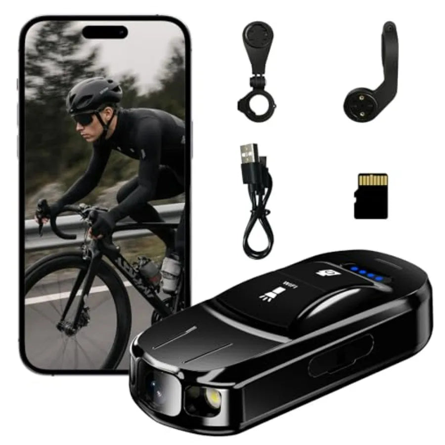 Small Thumb Action Camera for Bicycle Sports POV Video IPX6 Waterproof Wireless Bike Mount Ideal for Vlogging and Content Creat