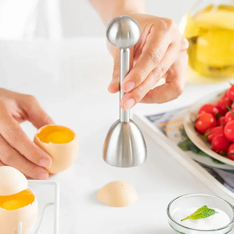Stainless Steel Egg Topper Shell Opener Egg Cutter Cracker Metal Egg Cups Stand Holders for Soft Hard Boiled Eggs Kitchen Tools