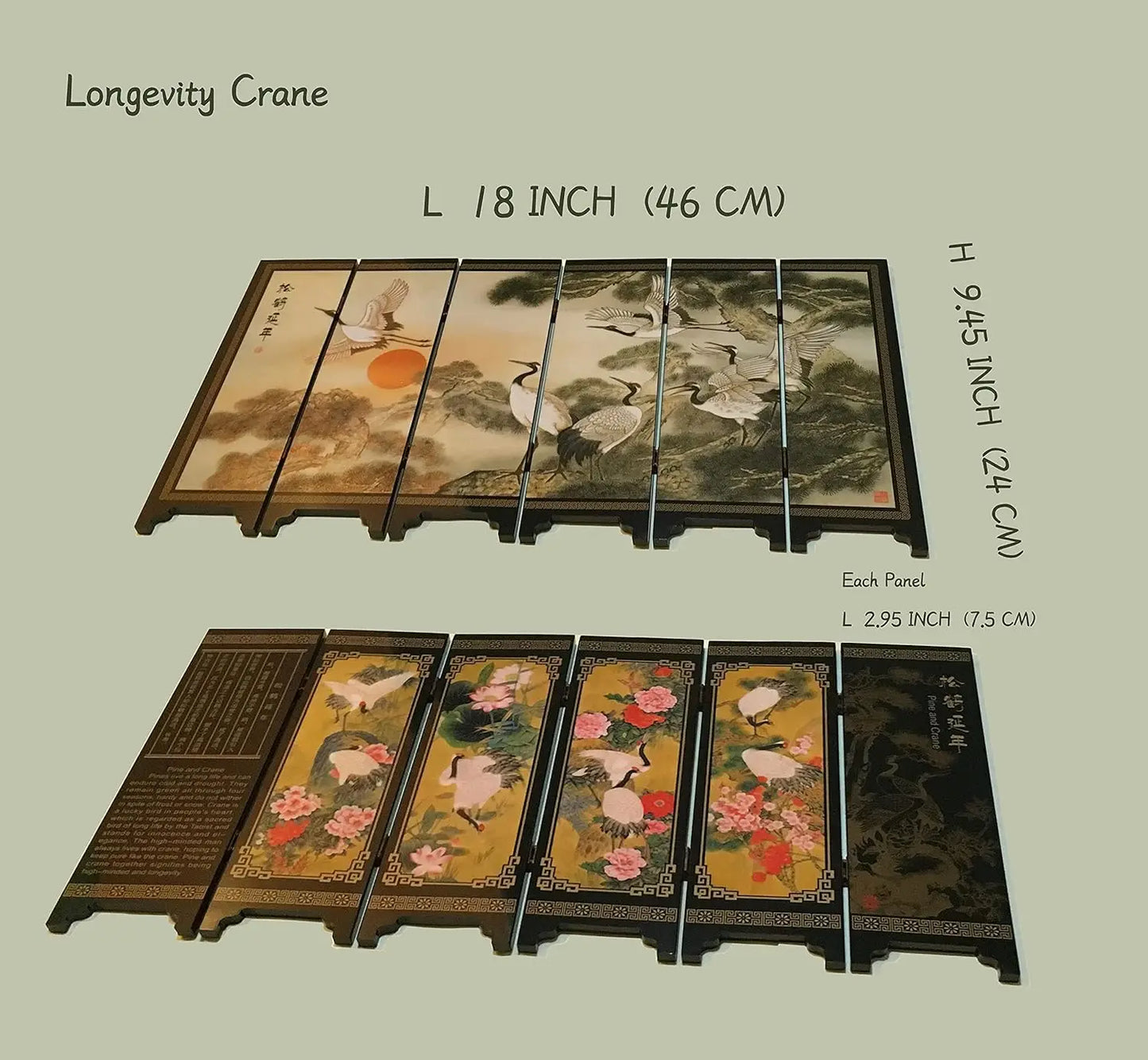 Decorations for The Home, 6 Panel Divider, Mini Folding Screen, Chinese Lacquerware, Mini Desktop Folding Screen, Feng S