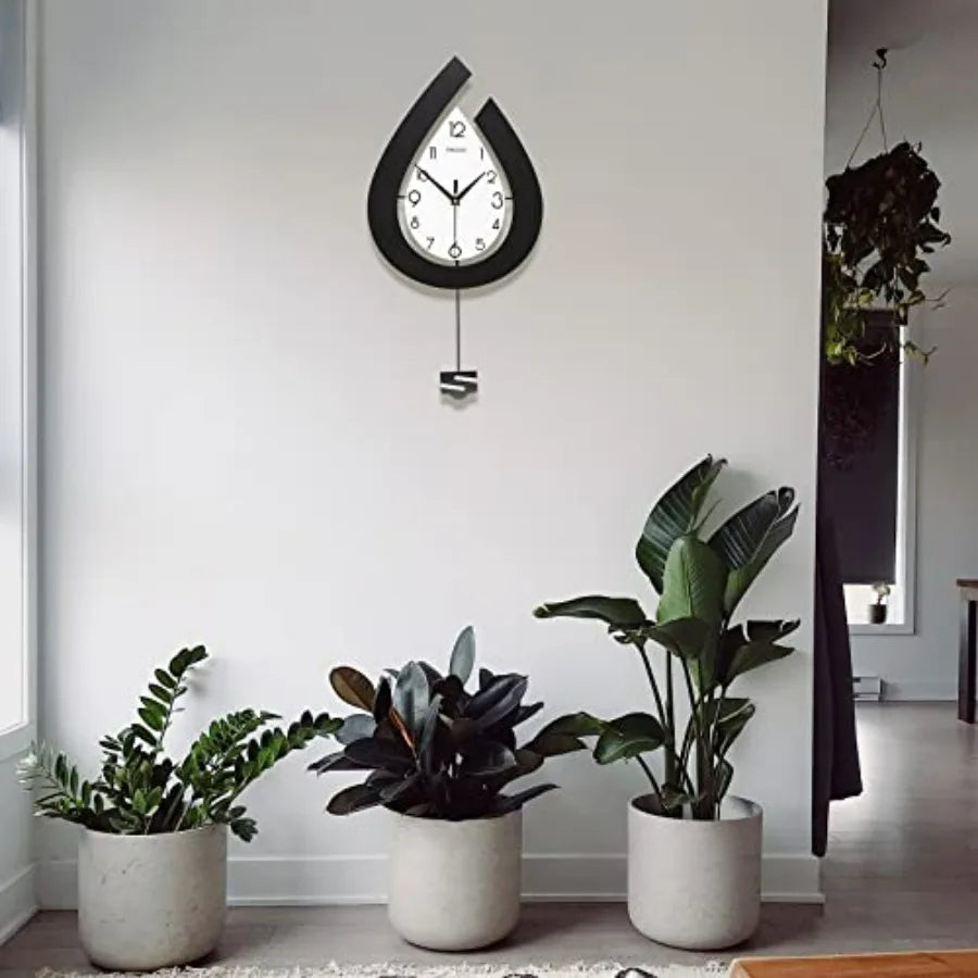 Large Wall Clock for Living Room Decor Big Pendulum Modern Wall Clock Silent Non Ticking Battery Operated 28.7 Inch Clock for K