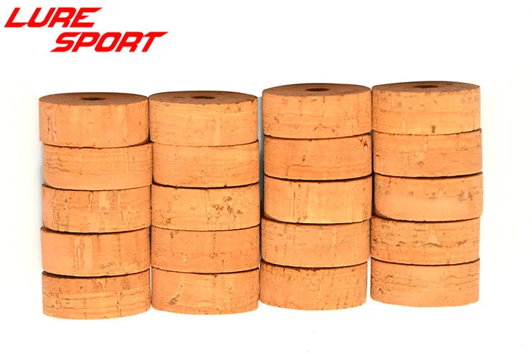 LureSport 20pcs AA Grade Cork Ring Rubber Cork Ring 1 1/4" x 1/2" x1/4' Rod Building Component Repair DIY Accessory