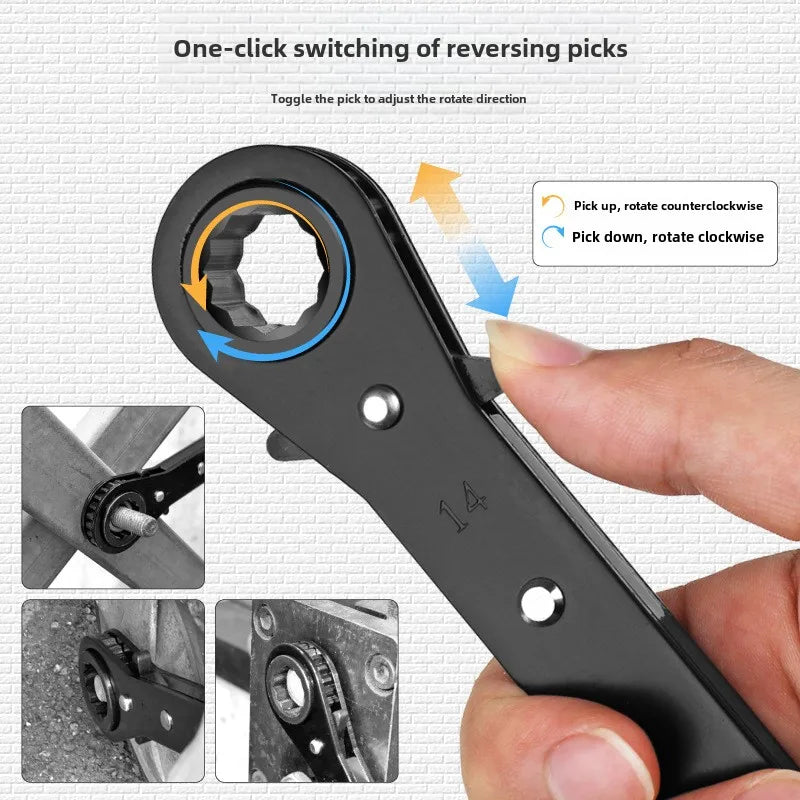 Rapid Ratchet Wrench Dual Head Two Way Auto Tool