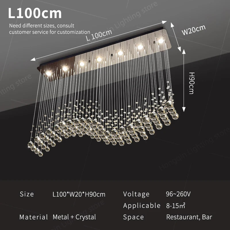 Modern Crystal Pendant Lights For Living Room And Kitchen