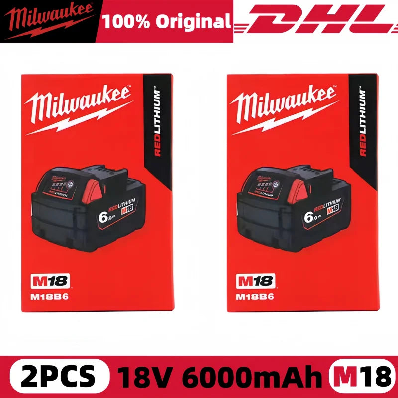 100% New Milwaukee M18 6.0Ah High Output Battery 18V Lithium-ion Rechargeable for Milwaukee M18 Cordless Power Tools 18v Battery