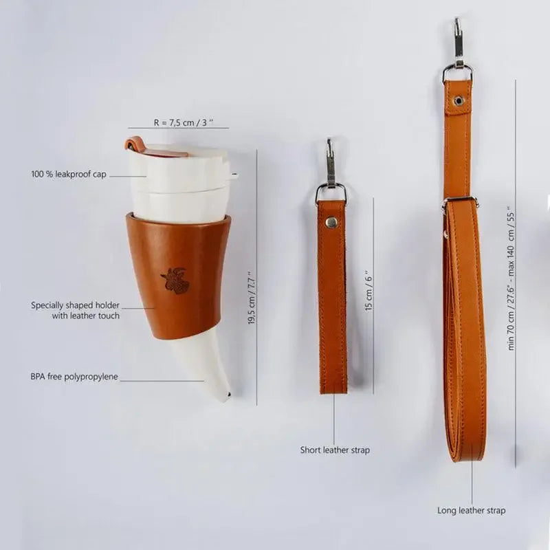 1Pc Stainless Steel Goat Horns Thermos Mug Coffee Cup Insulation Vacuum Flask Couple Traveling Hot Water Tea Cup