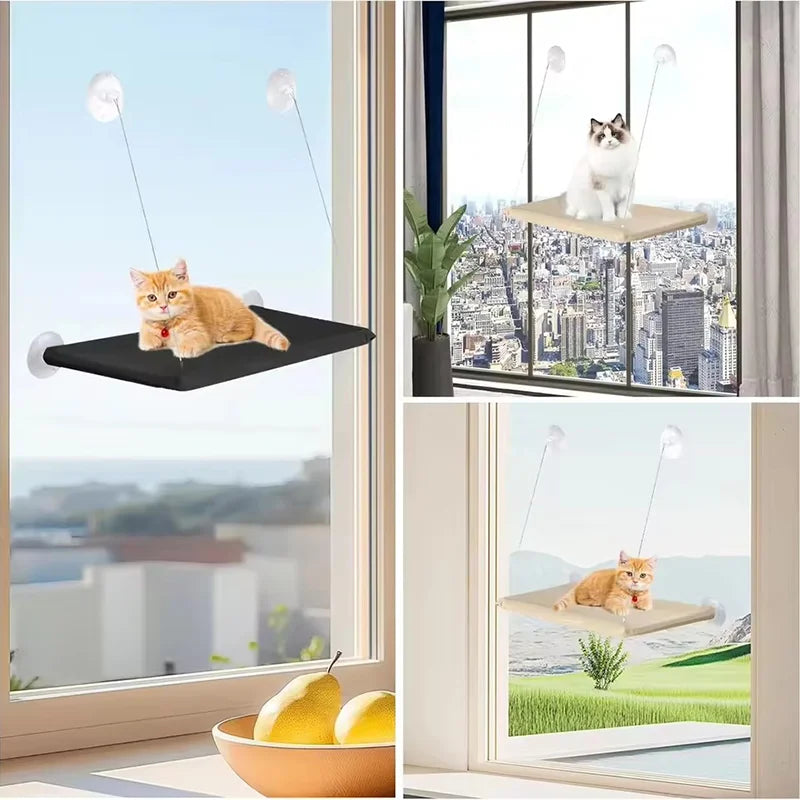 Winter Cat Window Hanging Hammock Bed Suction Cup Space Saving All Seasons Easy Install Pet Bed Cat Climbing Frame
