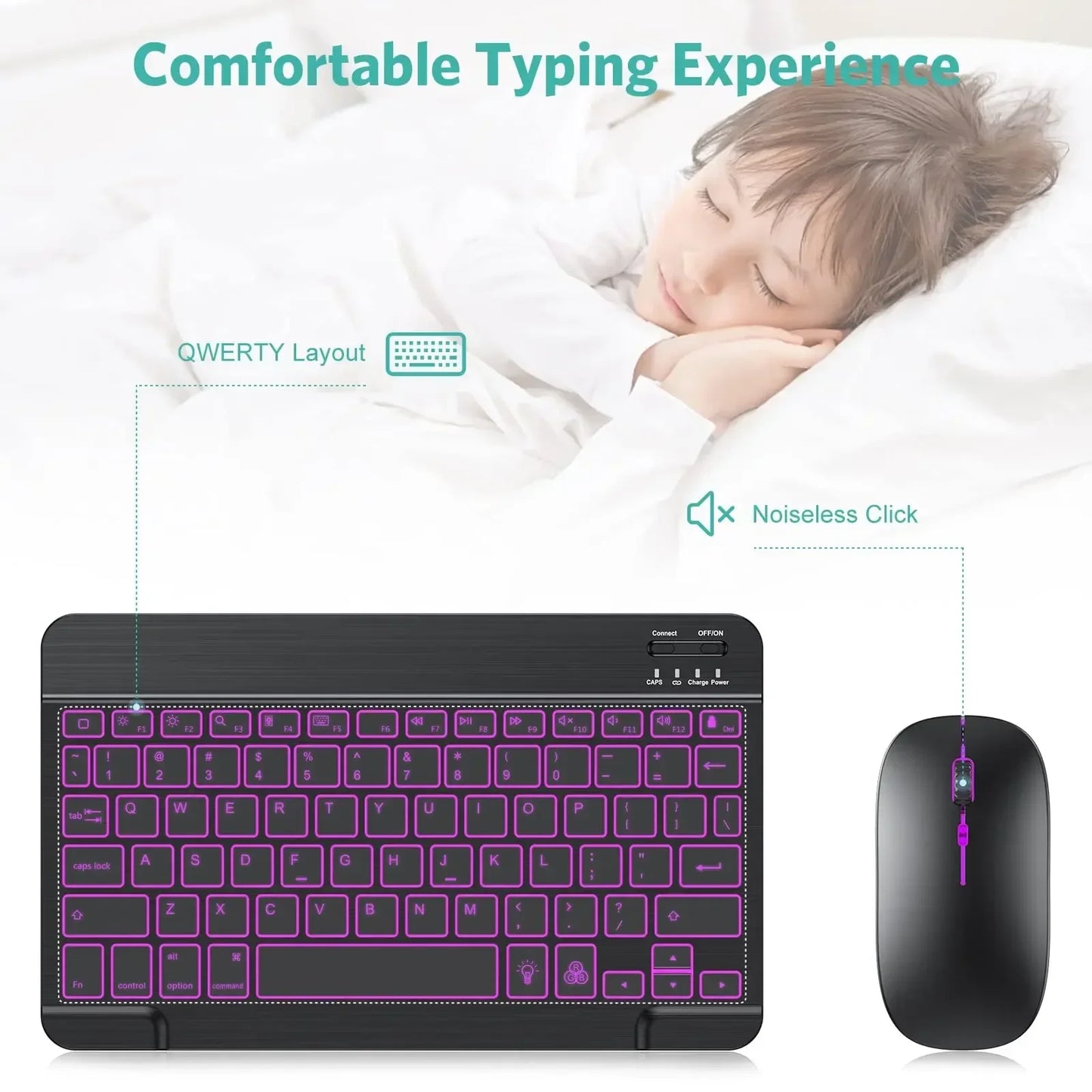 Hebrew/Russian/Spanish/Portuguese/Korean RGB Backlight Bluetooth Keyboard For IOS Android Windows iPad  Samsung Tablet Laptop