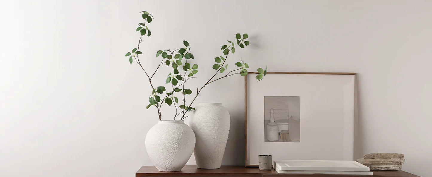 Minimalist Textured Ceramic Vase For Contemporary Home Decor