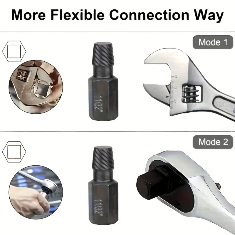 10Pc Damaged Screw Extractor Drill Bit Set Hex Head Easy Out Bolt Extractor Spiral Broken Screw Remover Tool For Nuts Bolts