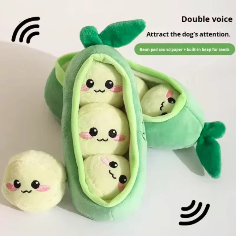 Bite Resistant Squeaky Soft Plush Dog Sausage Chew Toy