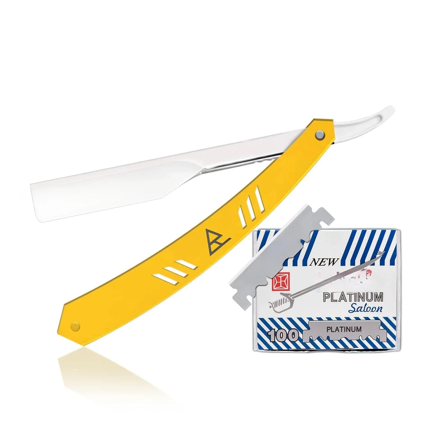 Straight Razor for Men, Professional Barber Razor with 100 Single Edge Blades, Straight Edge Single Blade Razors for Men