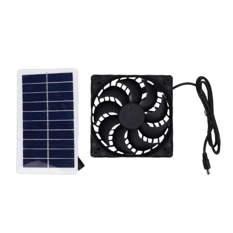 Solar fan Solar Charger Exhaust Fan Ventilator Solar Panel Powered Fan Air Extractor for Dog Chicken House RV Greenhouse Fan
