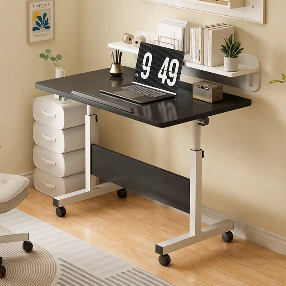 Foldable Standing Desk with Wheels – Compact Fixed-Height Table for Home Office & Small Spaces