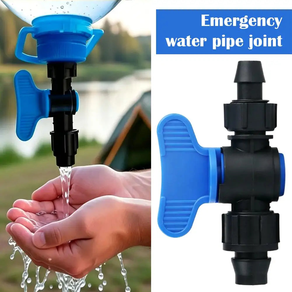 Double-Lock Bypass Valve for PET Bottles Universal Portable Camping Faucet Nozzle Water Dispenser for Picnic Hiking Hookah