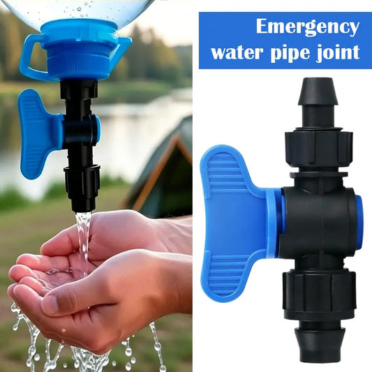 Double-Lock Bypass Valve for PET Bottles Universal Portable Camping Faucet Nozzle Water Dispenser for Picnic Hiking Hookah