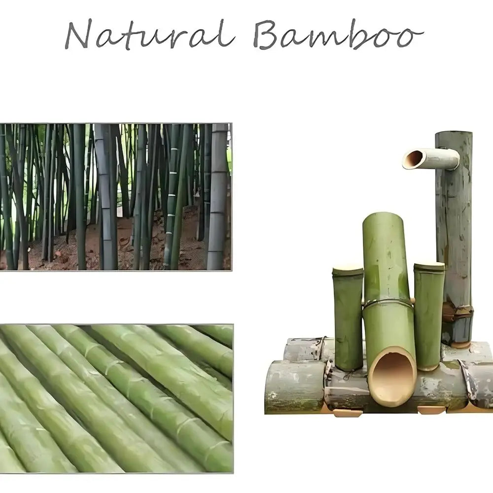 Handcrafted Bamboo Outdoor Water Fountain for Japanese Garden Decor