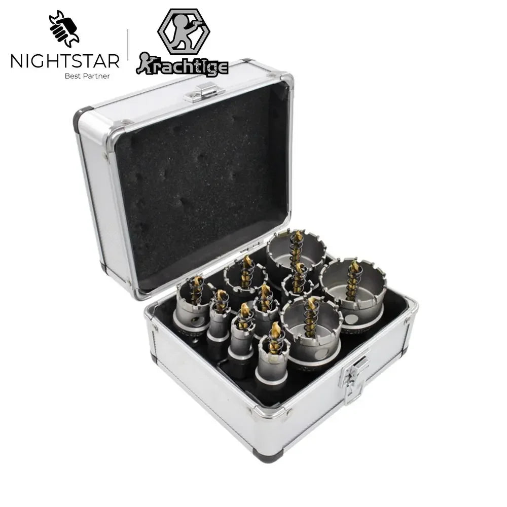 10Pcs Metal Hole Saw Set 16-54mm 5/8" - 2 - 1/8" Metal Steel Hole Saw Drill Bit for Woodworking Metal Cutter Tools